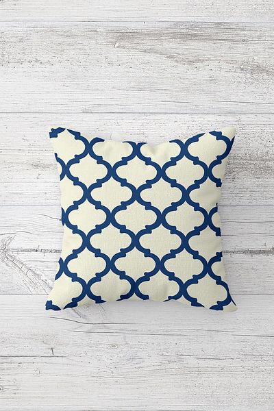 on the clouds Geometric Ogea Patterned Hidden Zippered Throw Pillow Cover Sofa Pillow Cover Set (4 PCS)