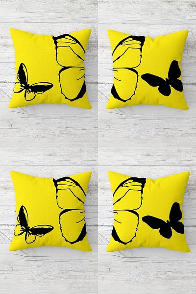 on the clouds Vintage Butterfly Half Pattern Concealed Zippered Throw Pillow Cover Seat Pillow Cover Set(4PCS)