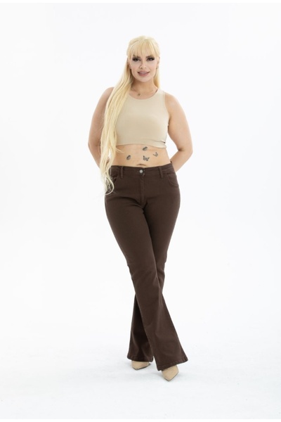 HaiModa Kadın İspanyol Paça Pantolon Büyük Beden