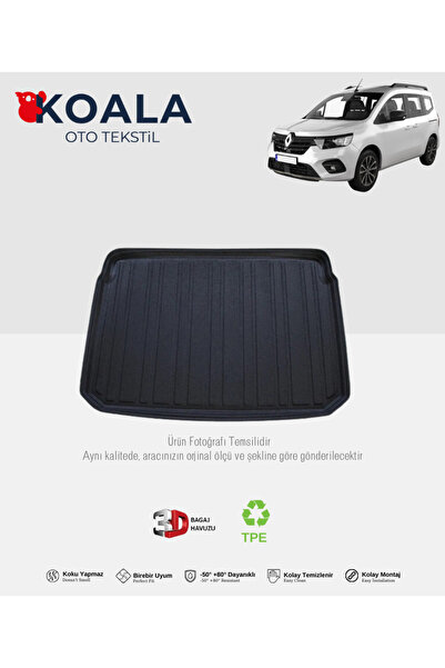 KoalaOtoTekstil Renault Kangoo Combi Multix Koltuklu Van (2017-2021) 3d Bagaj...