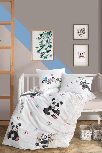 Clasy Baby Duvet Cover Set Panda V1 Beige