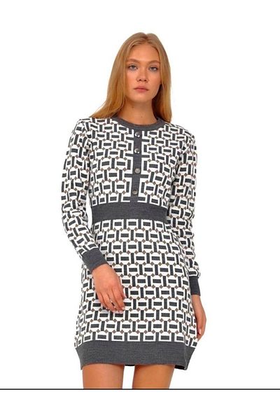 GGMM Rochie tunică din tricotaje cu model