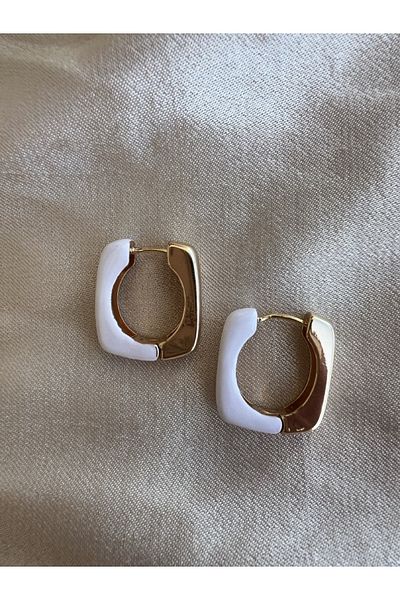 Venüs Accessory Square Colored Steel Earrings