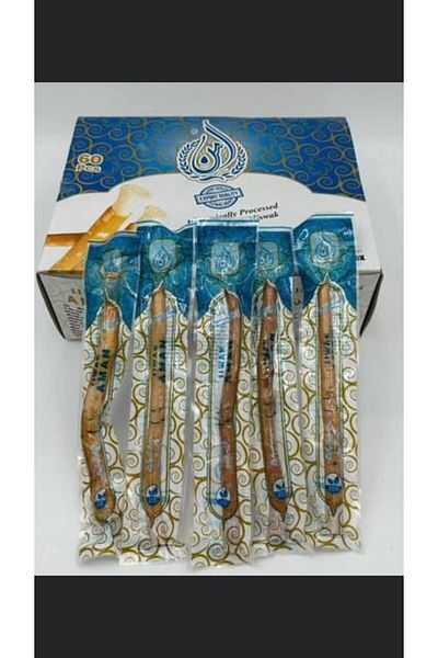 Sabuncu Hacı Soap Pot®?Aman Blue 5 Pieces Vacuum Package Age Miswak Natural Toothbrush Miswak