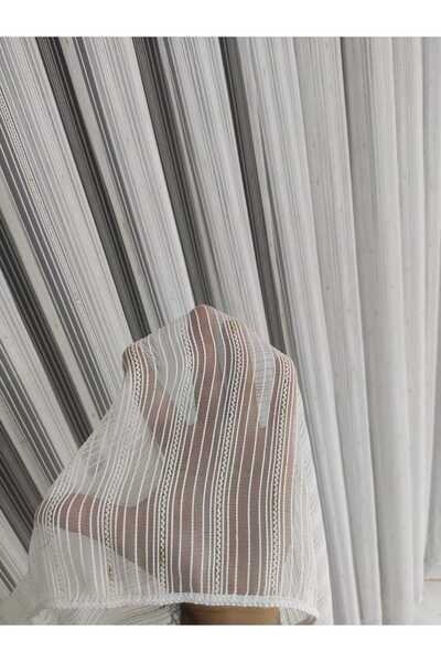 Nish Perde NİSH PERDE LÜKS KETEN GOLD SİMLİ SALON ve OTURMA ODASI TÜL 1/2 SEYREK PİLE