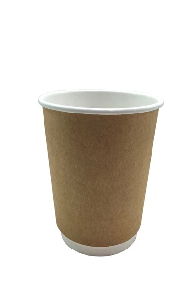 ambalajtoptancısı 8 Oz Double Wall Kraft Karton Bardak 25'li Kutu