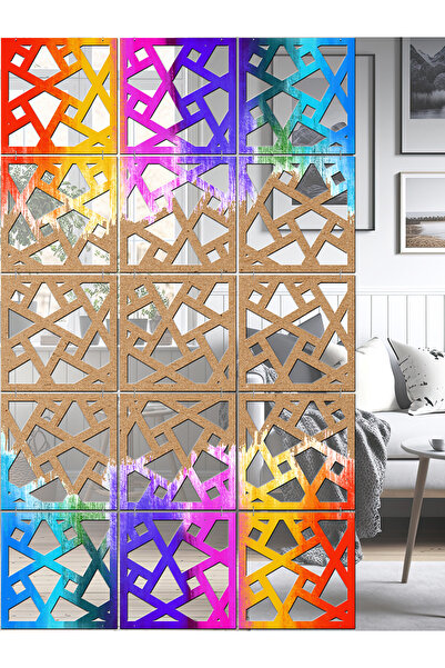 standarts Makta ® Lazer Kesim Sarkıt Paravan, Ahşap Seperatör, Oda Bölücü 4'l...