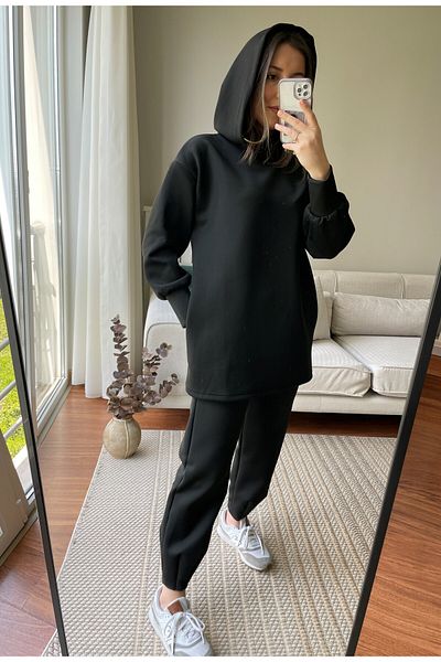 two in sis Hooded Scuba Tunic Hijab Tunic Women Scuba Tunic with Pockets