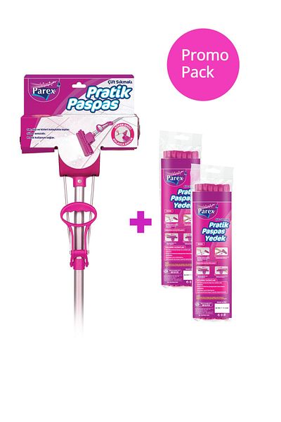 Parex Practical Mop with Double Wringer + 2 Spare Mops