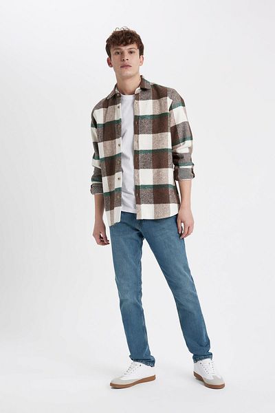 DeFacto Regular Fit Checked Lumberjack Long Sleeve Shirt X9395Az23Au