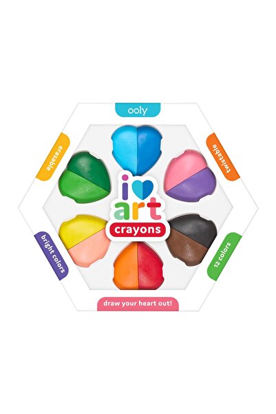 Ooly I Heart Art Silinebilir 6'lı Renk Mum Boya (12 RENK)