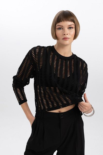 DeFacto Relax Fit Crew Neck Long Sleeve T-Shirt B6461ax23wn