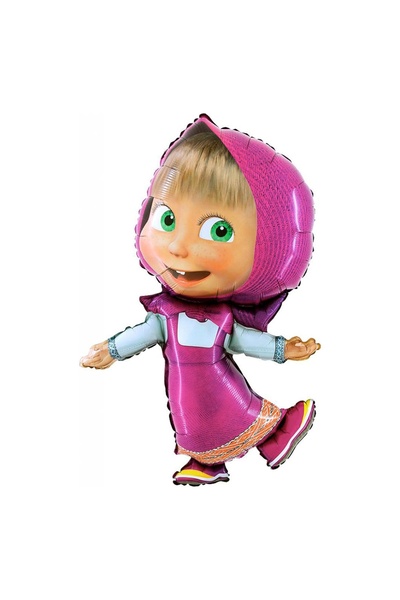 PARTİAVM 3 Years Licensed Large Size Masha and Big Bear Balloon Set Masha Balloon and 100cm Number Balloon