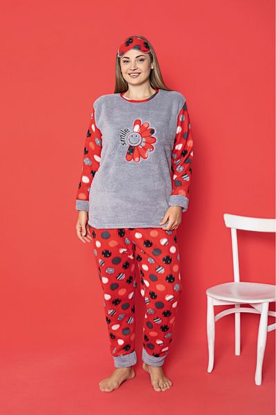Asel Plus Size Fleece Pajama Set