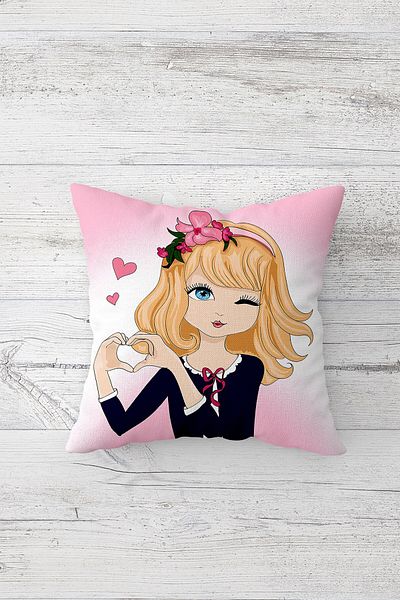 linazaitun Bicycle Make Up Girl Hidden Zippered Throw Pillow Cover Seat Pillow Cover Set (4 PCS)