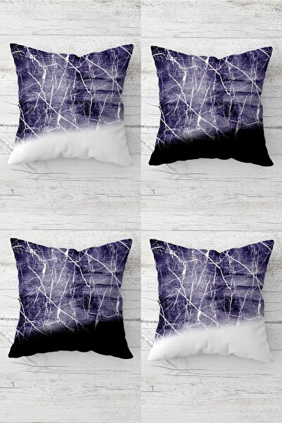 linazaitun Marble Patterned Color Transition Concealed Zippered Throw Pillow ...