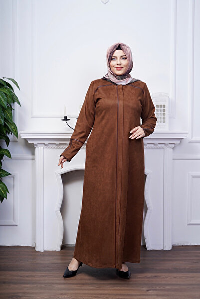 JALİA WOMEN'S BATTAL SHOULDER SLEEVE BOOTS LEATHER CAR DETAIL ZIPPERED SUEDE COAT-5041