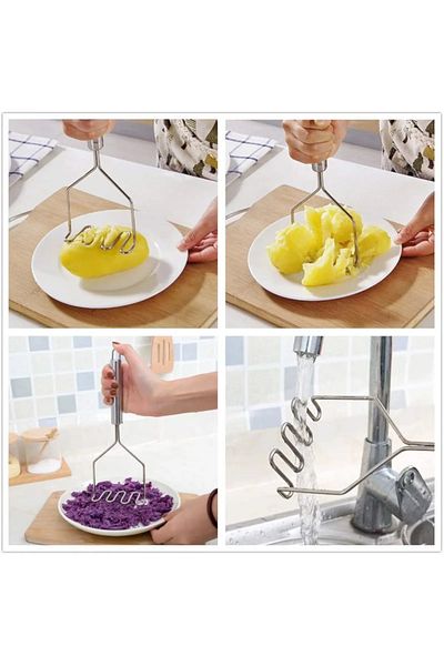 Rotanev Stainless Steel Potato Masher, Practical Potato Masher, Puree Maker, Food Maker Apparatus