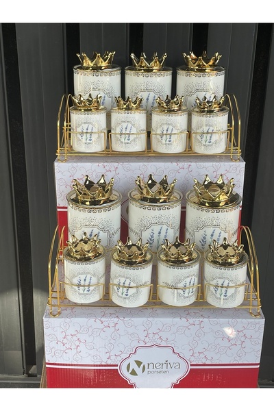 NERİVA PORSELEN 7 Parça Askılı Baharat Seti