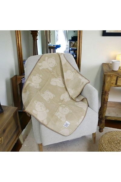 Sesli Bear Foot Cotton Baby Blanket Brown 100*75