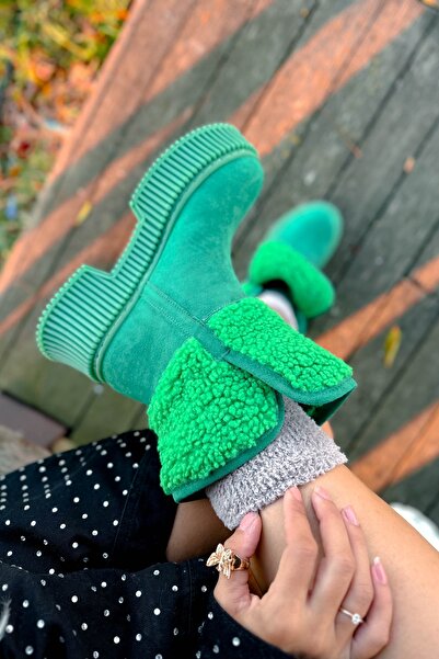 Shoebutik Μπότες Dublin Green Suede
