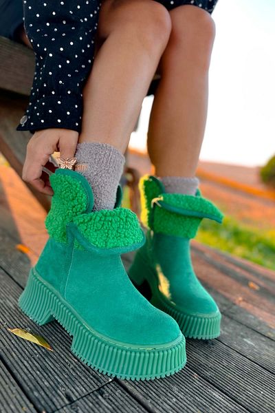 Shoebutik Μπότες Dublin Green Suede