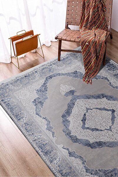 Enti Halı Enti Miras 6801 Gri / Mavi Klasik Dokuma Taban Halı