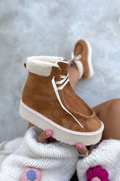Shoebutik Dominique Tan Suede Μπότες