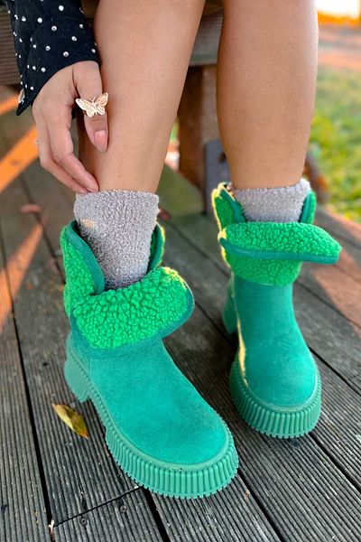 Shoebutik Μπότες Dublin Green Suede