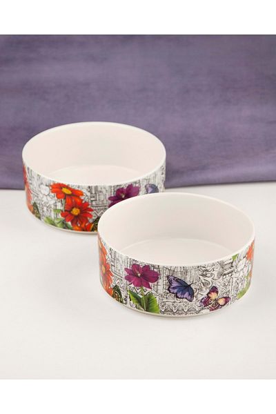 Bursa Porselen Dekor Secret garden porcelain double bowl