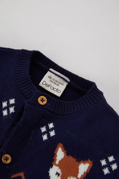 DeFacto Baby Boy Newborn Fox Patterned Knitted Jumpsuit
