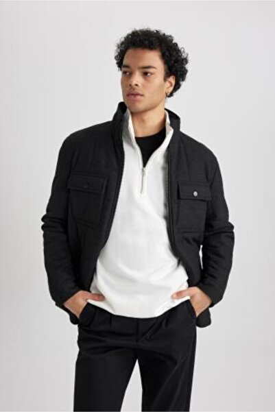 DeFacto Kabát Slim Fit s límečkem