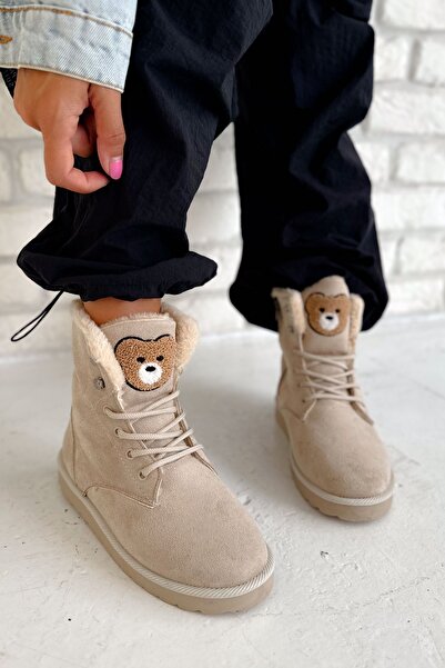 Shoebutik Μποτάκια Bobou Beige Suede