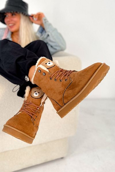 Shoebutik Μποτάκια Bobou Tan Suede