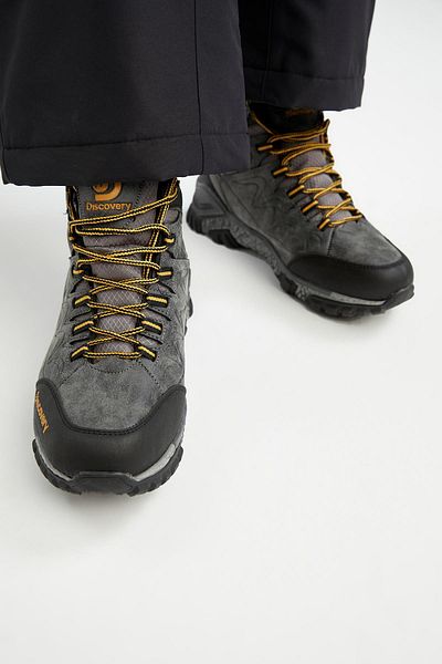 DeFacto Men's Discovery Channel Lace-Up High Sole Outdoor Faux Leather Boots