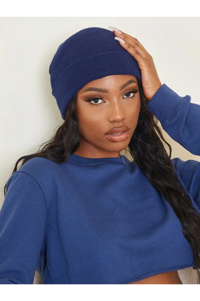 MinaCarin Unisex Katlamalı Sarı Yeşil Ve Mavi 3'lü Kışlık Bere Seti