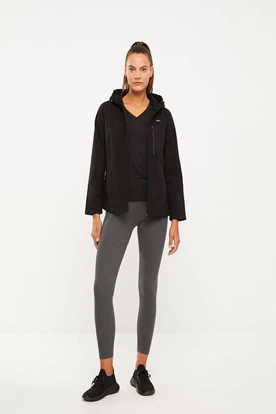 LC Waikiki LCW OUTDOOR Regenmantel für Damen – mit Kapuze, bedruckt, lange Ärmel