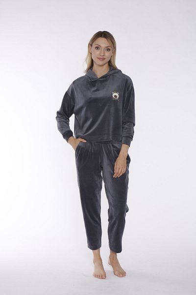 Rubina Secret Set de pijamale din catifea cu glugă