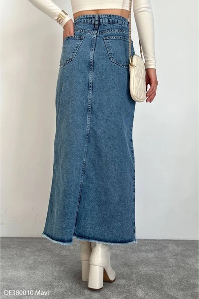 LİMABEL Τζιν φούστα Snow Wash με φούντα (δέχεται από τον πωλητή)