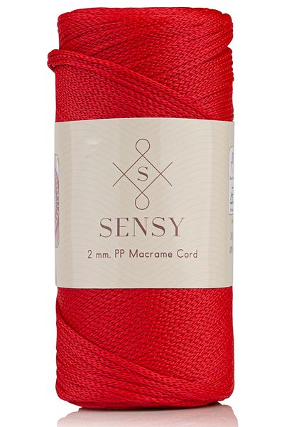 SENSY 2 mm - 200 gr frânghie din poliester macrame roșu 230 m frânghie din poliester macrame frânghie de încărcare și ață pentru sac