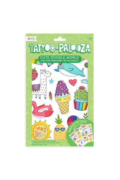Ooly Tattoo Palooza Geçici Dövme Seti - Cute Doodle World