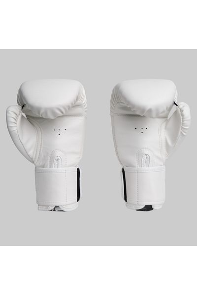 anti fight Basic White Gold Printed Boxing Gloves