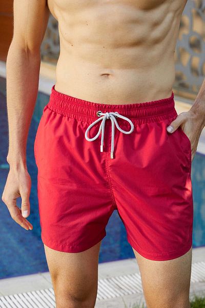 Mens burgundy swim shorts on sale