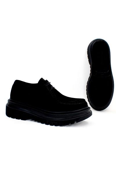 Deripabuc Genuine Leather Black Suede Women's Leather Loafer Shoes Trc-216579