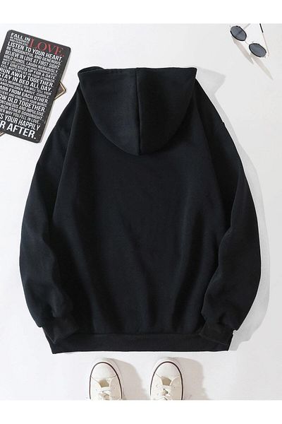 Revasser Unisex Women's/Men's Nasa Color Printed Oversize Hooded Sweatshirt