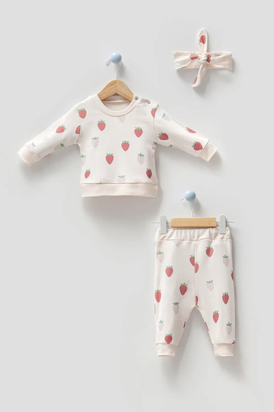 Bubbles Natural Patterned 3-Piece Baby Set