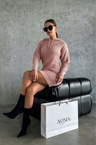 Nosia Hooded Long Sleeve Knitwear Dress / Tunic