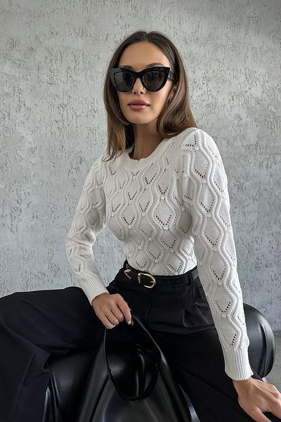 Nosia Geometric Patterned Hole Knitwear Sweater