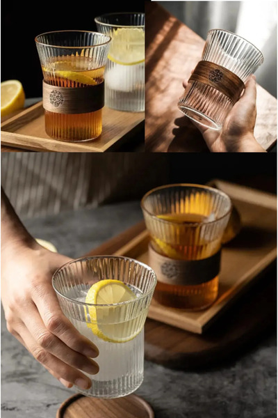 AYGÖREN HOME كوب من خشب البورسليكات المقاوم للحرارة على شكل اوريغامي| كوب القهوة والعرض - قطعة واحدة