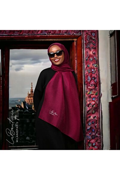 LA BOUTIQUE شال فضي - توت العليق - 70X190